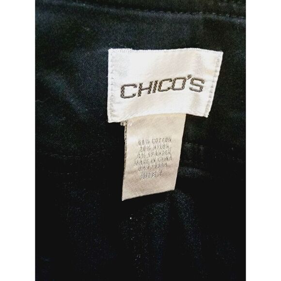 Chico's Women's 3 Black Cotton Blend‎ Pants Size XL Career Stretch Pockets - Picture 5 of 6